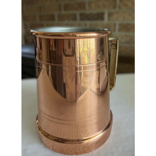 Farmhouse Vintage Rustic Americana Tavern Ware Barware Handmade Copper Tankard For Sale - Image 3 of 7