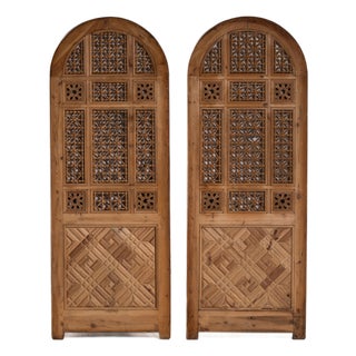 Early 20th Century Egypt Egyptian Revival Brown Wood Door For Sale