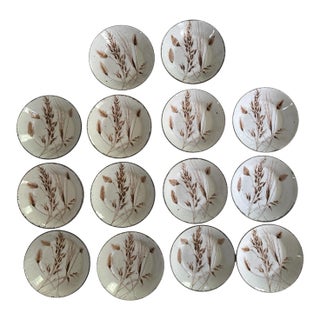 1970s Set of Fourteen (14) Midwinter Wild Oats Stonehenge Bowls, Made in England, Wedgwood Group, Rustic Farmhouse Dinnerware For Sale