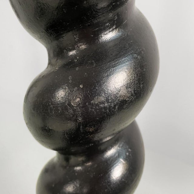 Italian 19th Century Style Pedestals in Black Wood, 1930s, Set of 2 For Sale - Image 12 of 18