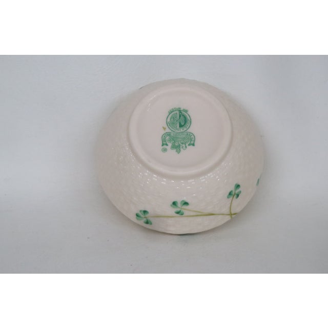 Belleek Ireland Porcelain Shamrock Pattern Cream Yellow Luster Sugar Bowl 4685b For Sale In Miami - Image 6 of 14
