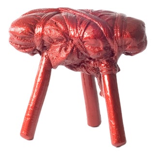 Red 3-Legged No 2 Tripod Stool by Studio Wieki Somers For Sale