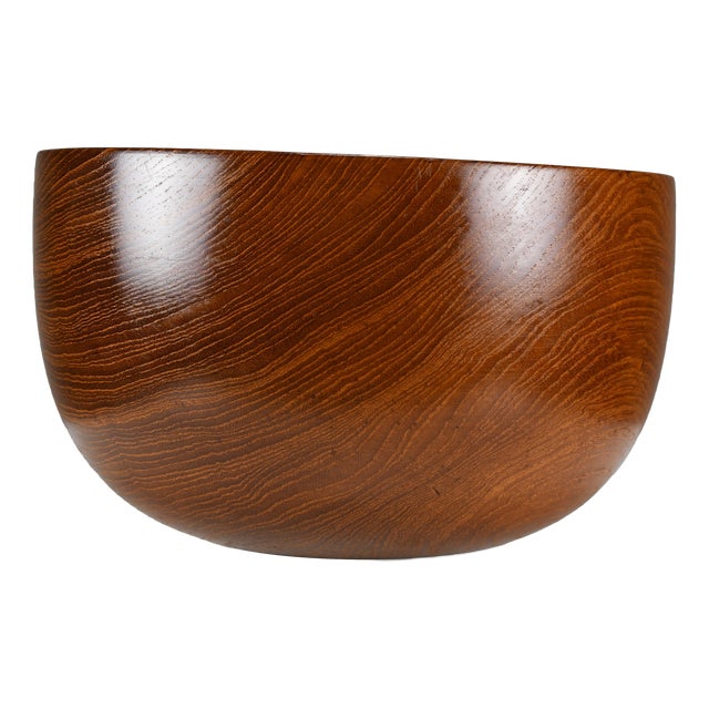 Large Mid-Century Modern Scandinavian Jatoba Wood Bowl, 1960s For Sale