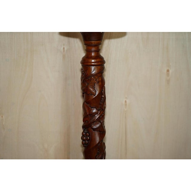 Wood Hand Carved Fruitwood Vine Display Stands with Claw and Ball Feet, Set of 2 For Sale - Image 7 of 14