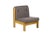 Pair of square-shaped blond beech armchairs, covered with a padded gray fabric. Work done in the 1960s. This piece is...