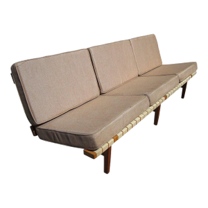 1950s Vintage Walnut Lewis Butler Armless Sofa for Knoll