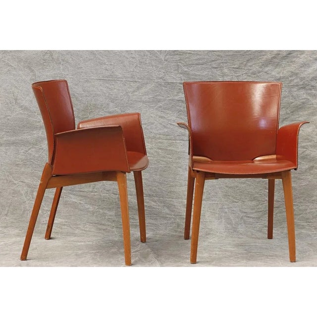 Wood Set of U-8 Chairs by Mario Bellini for Cassina For Sale - Image 7 of 11