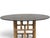 This elegant round table stands out for its complex and structured base, crafted from thick natural wicker canes woven...