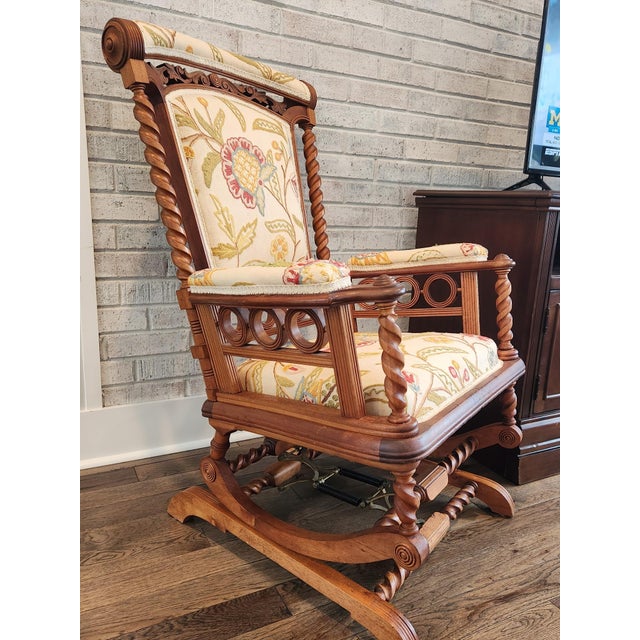 George Hunzinger 19th-Century George Hunzinger “Lollipop” Duplex Spring Platform Rocker For Sale - Image 4 of 13