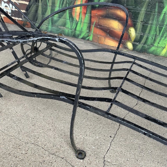 Metal Wrought Iron Salterini Chaise Patio Lounge Chair For Sale - Image 7 of 12