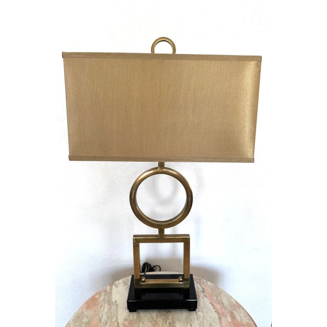 Uttermost Gold Metal Table Lamp W/Shade For Sale - Image 13 of 13