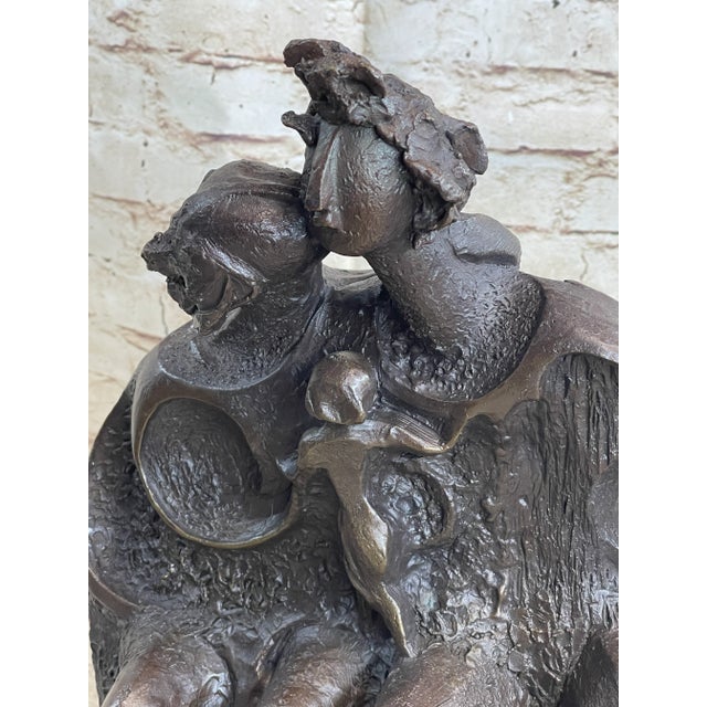 Family Group Bronze Sculpture Modern Art Abstract Marble Figure Art Dali For Sale In New York - Image 6 of 10