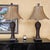 Vintage Uttermost Carved Wood-Finish Urn Table Lamps With Damask Shades – Pair For Sale - Image 18 of 18