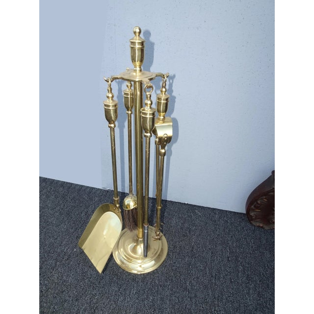 2010s Fp 15 Vintage French Country Gold Fireplace Tools With Four Tools For Sale - Image 5 of 13