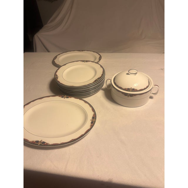 1980s 1980s Mikasa Maxima “ Arabella” 12 Piece Dinnerware Set For Sale - Image 5 of 5