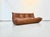 Mid-Century Modern Togo Three-Seater Sofa in Dark Cognac Leather by Michel Ducaroy for Ligne Roset For Sale - Image 3 of 12