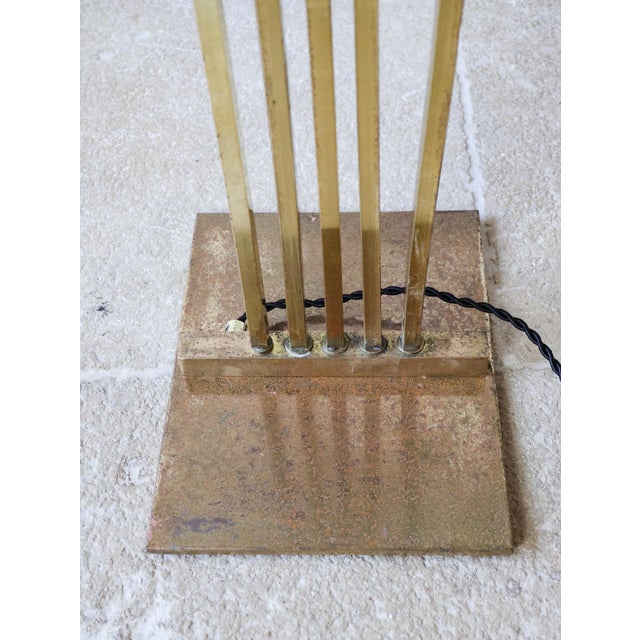 Floor Lamp with Brass Leaves attributed to Carlo Giorgi for Bottega Gadda, 1970s For Sale - Image 9 of 15