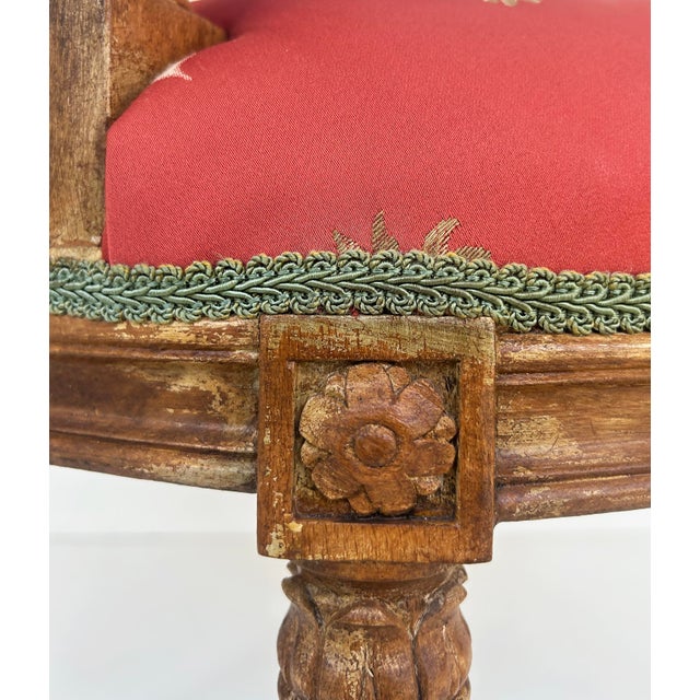 Antique Carved Venetian Plastered Wood Armchairs With Pineapple Seats- a Pair For Sale - Image 9 of 12