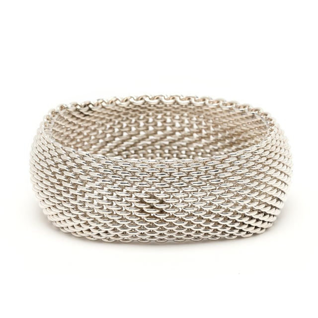 Modern Tiffany & Co Somerset Thick Bracelet, Sterling Silver, Length 8 In. For Sale - Image 3 of 7