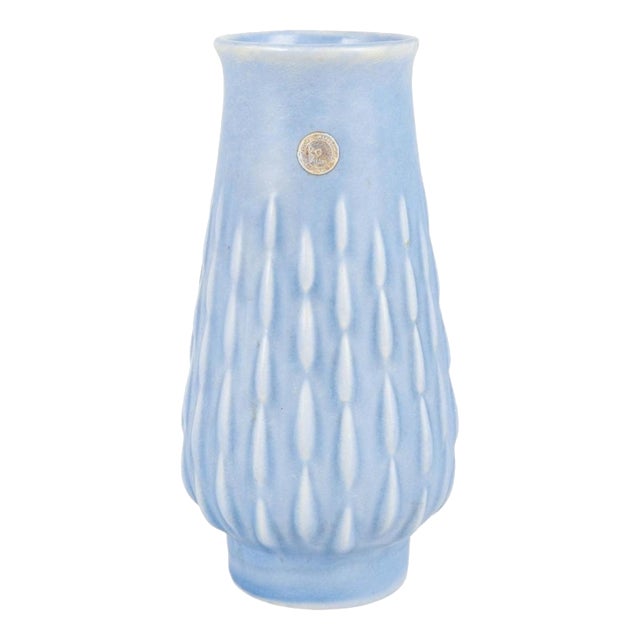 Light Blue Glazed Faience Vase by Ewald Dahlskog for Bo Fajans, 1930s For Sale