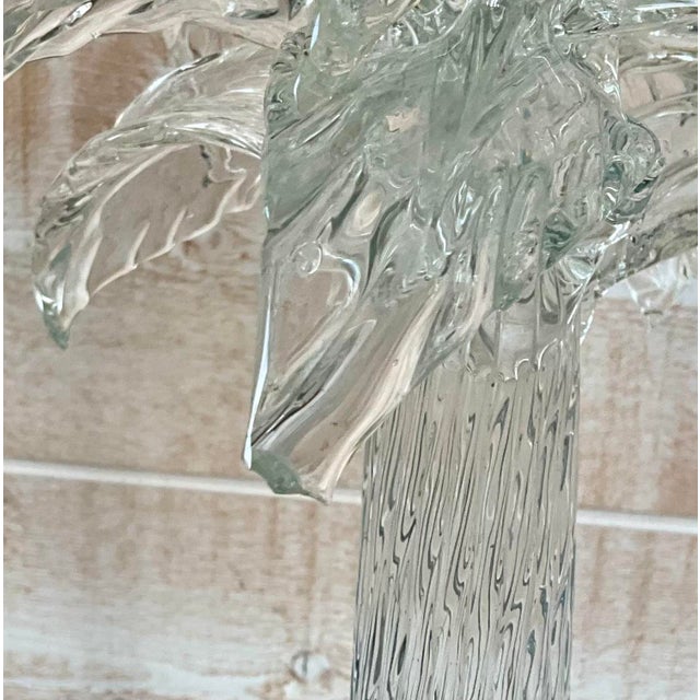 Glass Monumental Italian Sculptural Palm Tree Glass Table Lamps, 1970s, Set of 2 For Sale - Image 7 of 8