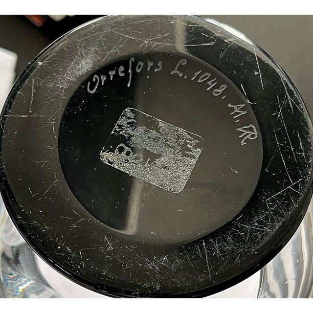 Orrefors 1930s Vase, Nude Man With Harp For Sale - Image 4 of 4