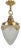 Vintage French Brass Ceiling Lamp with Sanded Glass Shade, 1950s For Sale