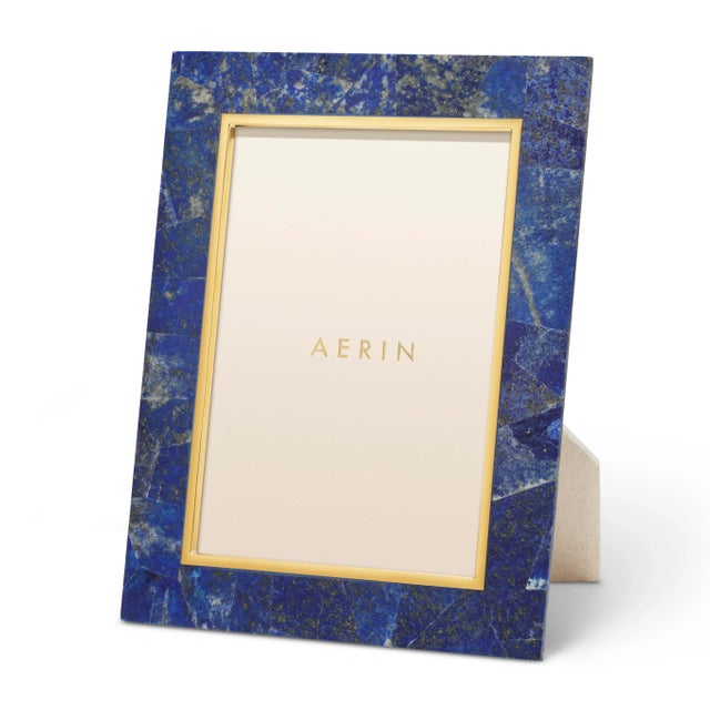 AERIN AERIN Cassiel Mosaic Frame 5" x 7" in Lapis For Sale - Image 4 of 4
