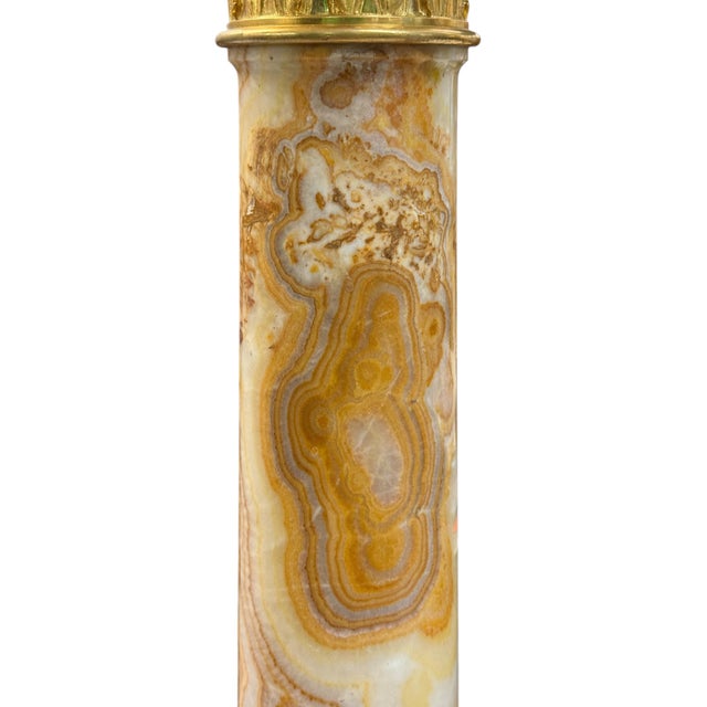 Late 19th Century A Pair of Ormolu Mounted Onyx Pedestal Jardinieres by H. Journet For Sale - Image 5 of 9