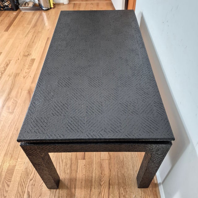 Mid-20th Century Asian Ming Style Rectangular B Grasscloth Coffee Table For Sale - Image 11 of 11