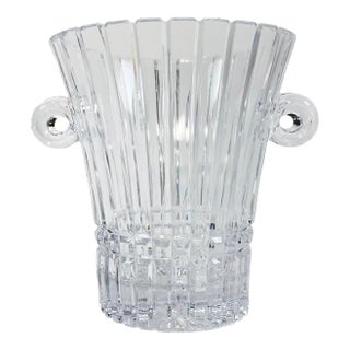 Vintage French Cut Glass Ice Bucket or Vase For Sale