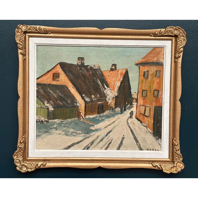 Mid 20th Century Harriet H. Axéll, Townscape, 1950s, Oil Painting on Panel, Framed For Sale - Image 5 of 17