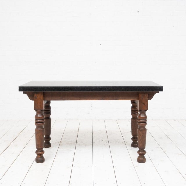 Antique French Oak and Stone Console Table, 1880 For Sale - Image 11 of 12