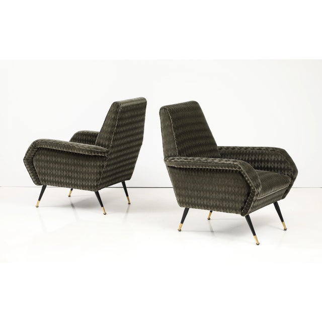 1950's Mid-Century Modern Italian Lounge Chairs With Donghia Mohair Upholstery - a Pair For Sale - Image 9 of 11