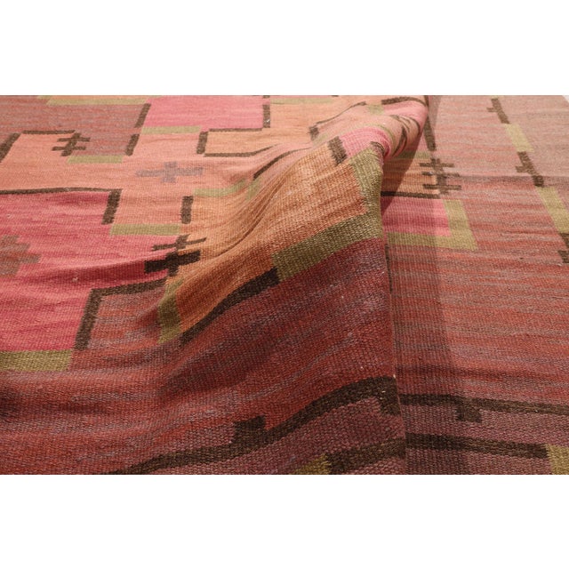 Impi Sotavalta Vintage Finnish Flatweave Rug, 06'06 X 09'07 For Sale In Dallas - Image 6 of 11