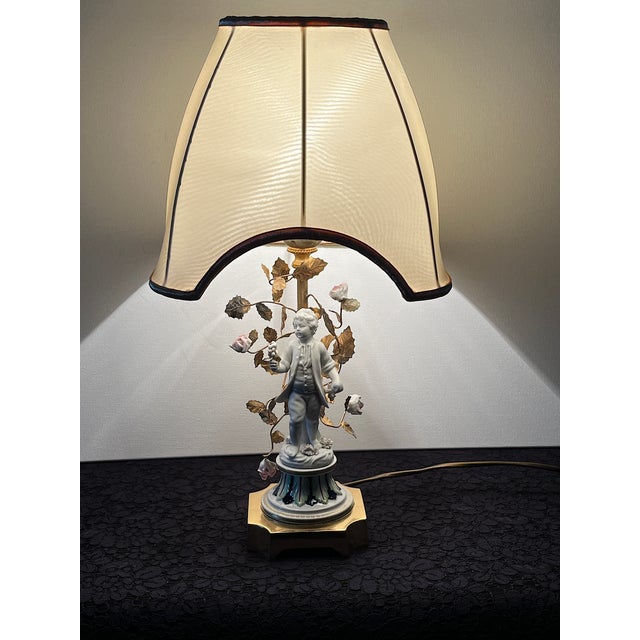 Porcelain Table Lamp with Fabric Shade from Gulia Mangani for Sevres For Sale - Image 13 of 17