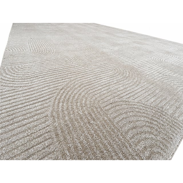 Rh Tulsi Wool & Silk Rug – 12' × 15' Wheat | Hand-Knotted Wool & Silk | Made in Nepal For Sale - Image 10 of 18