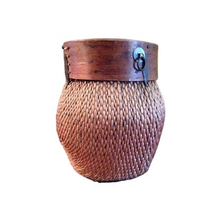Antique Asian Grain Basket For Sale