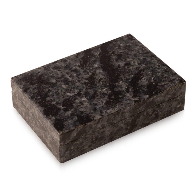 Stone Vintage Italian Blue Ice Granite Stone Box, 1960 For Sale - Image 7 of 7
