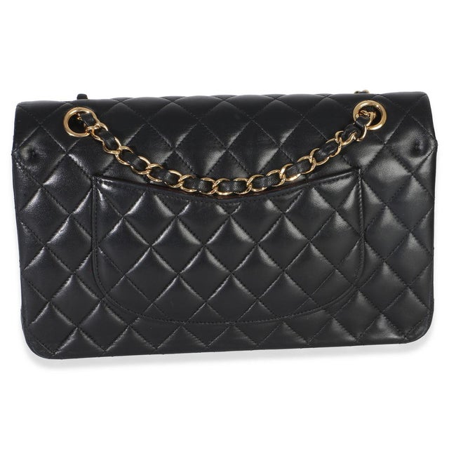 Chanel Black Quilted Lambskin Medium Classic Double Flap Bag For Sale - Image 4 of 9