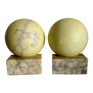 1950s Vintage Italian Alabaster and Marble Bookends - a Pair For Sale