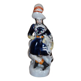 Antique Staffordshire Scottish Highlander Huntsman Bow Deer Stag Figurine For Sale
