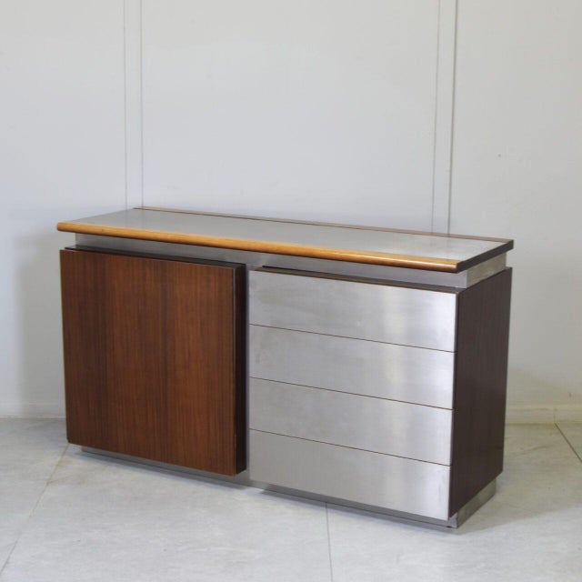 Parioli Sideboard with Satin-Finished Steel by Giotto Stoppino for Acerbis, 1977 For Sale - Image 10 of 10