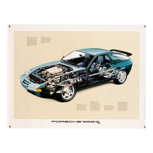 Porsche 928 Gt Cutaway Poster, 1990 For Sale