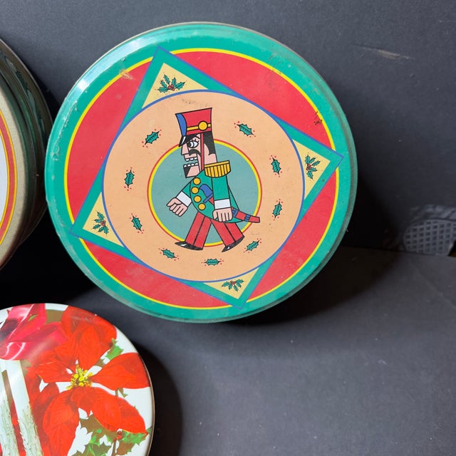1990s Mismatched Christmas Tins- Set of 3 For Sale - Image 4 of 10