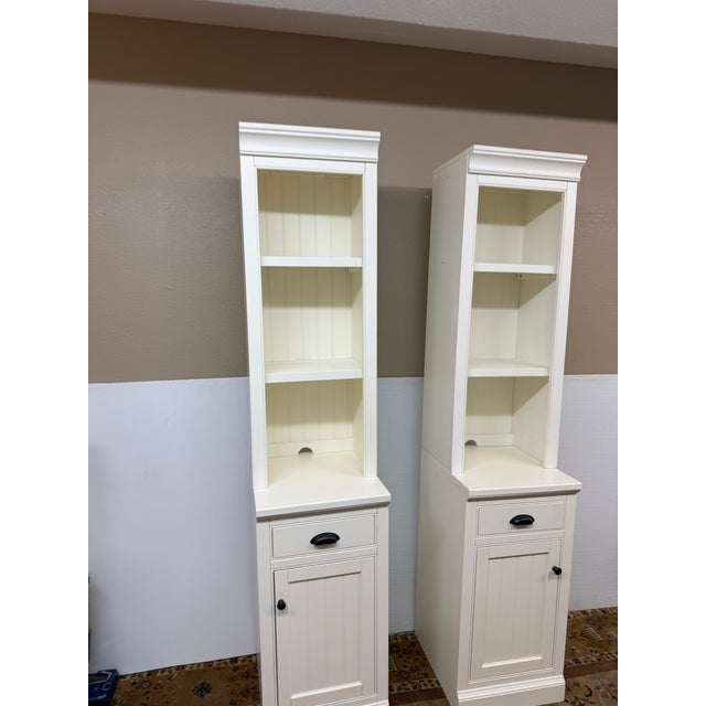 Pottery Barn Aubrey Storage Shelf With Cabinet, Pair For Sale - Image 10 of 12