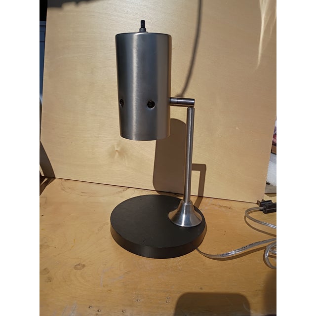 2020s Custom Made Brushed Nickel Desk Lamp For Sale - Image 5 of 10