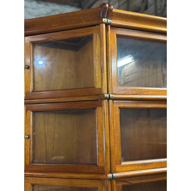 Large Corner Sectional Barrister Bookcase by Studio Globe Wernicke For Sale - Image 9 of 11
