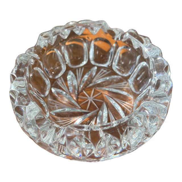 Vintage Beyer West Germany Crystal Glass 4 Slot Ashtray Starburst Center For Sale