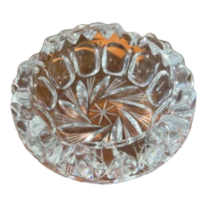 Vintage Beyer West Germany Crystal Glass 4 Slot Ashtray Starburst Center